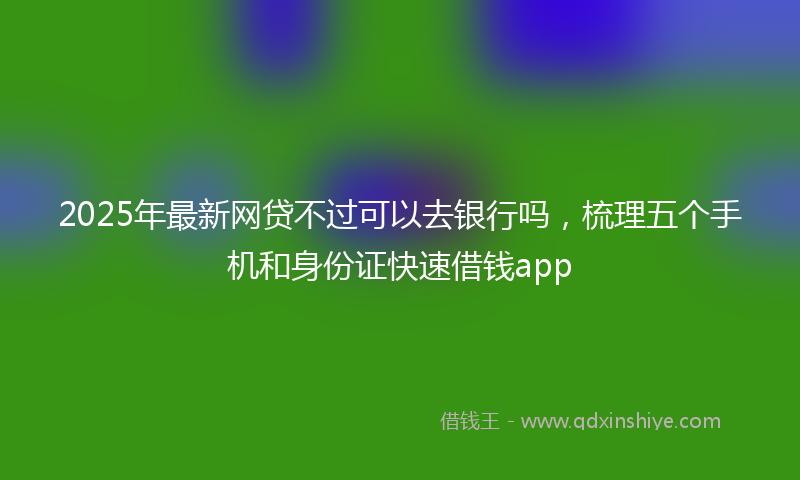2025年最新网贷不过可以去银行吗，梳理五个手机和身份证快速借钱app