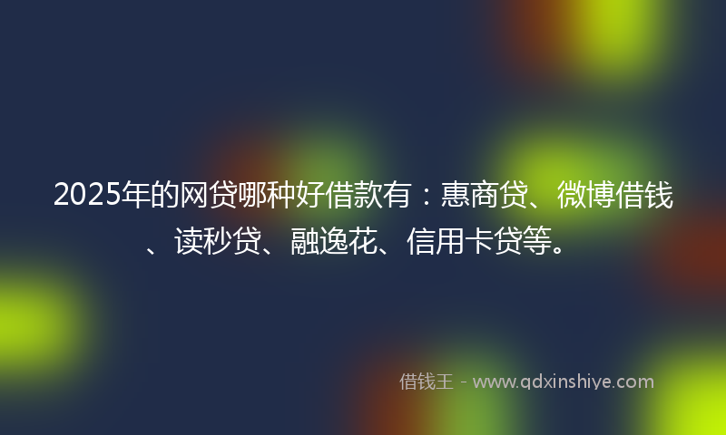 2025年的网贷哪种好借款有：惠商贷、微博借钱、读秒贷、融逸花、信用卡贷等。