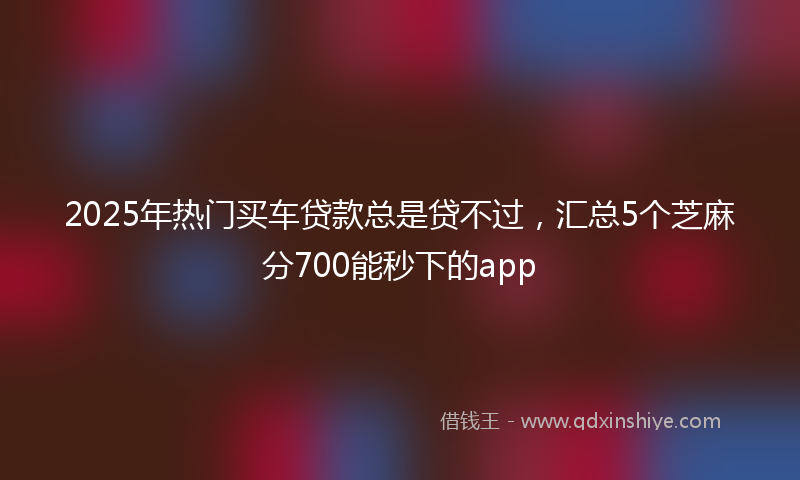 2025年热门买车贷款总是贷不过，汇总5个芝麻分700能秒下的app