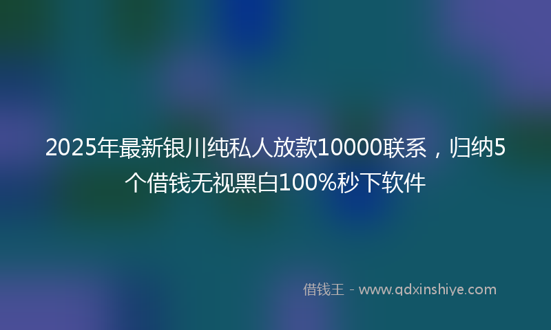 2025年最新银川纯私人放款10000联系，归纳5个借钱无视黑白100%秒下软件