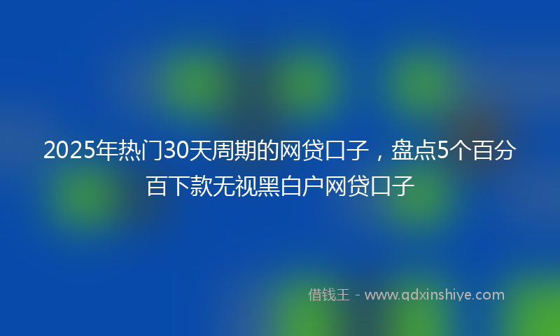2025年热门30天周期的网贷口子，盘点5个百分百下款无视黑白户网贷口子