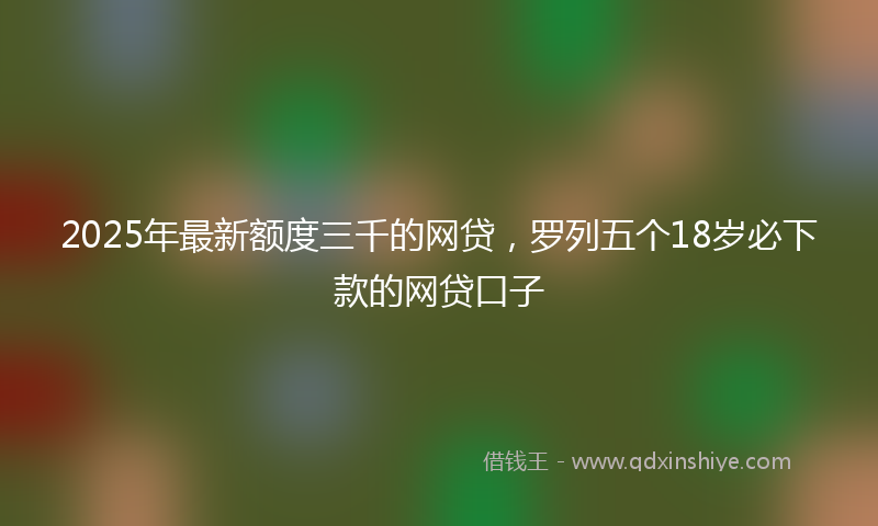 2025年最新额度三千的网贷，罗列五个18岁必下款的网贷口子