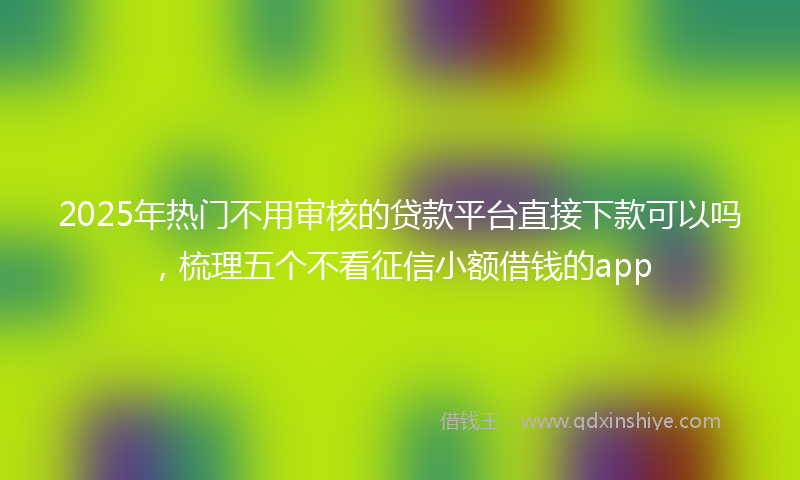 2025年热门不用审核的贷款平台直接下款可以吗，梳理五个不看征信小额借钱的app