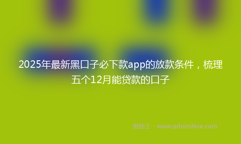2025年最新黑口子必下款app的放款条件，梳理五个12月能贷款的口子