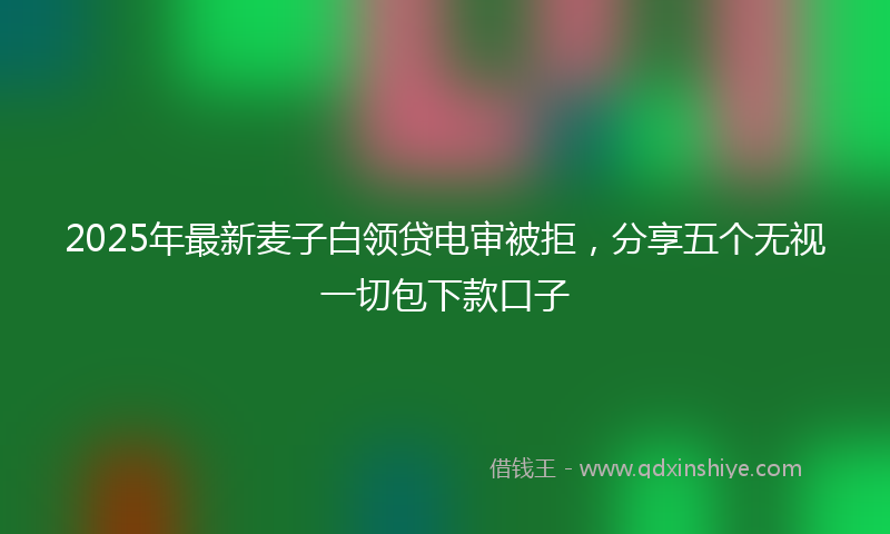 2025年最新麦子白领贷电审被拒，分享五个无视一切包下款口子