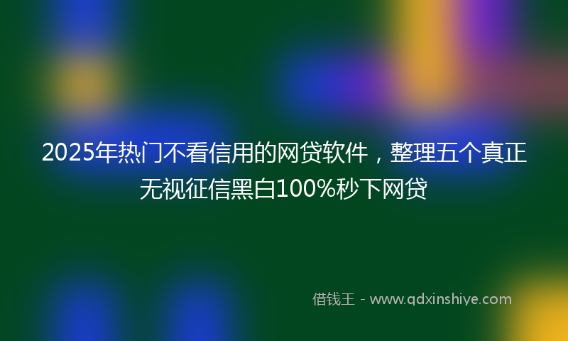 2025年热门不看信用的网贷软件，整理五个真正无视征信黑白100%秒下网贷