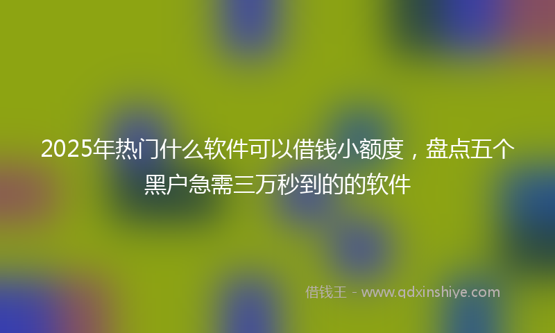2025年热门什么软件可以借钱小额度，盘点五个黑户急需三万秒到的的软件