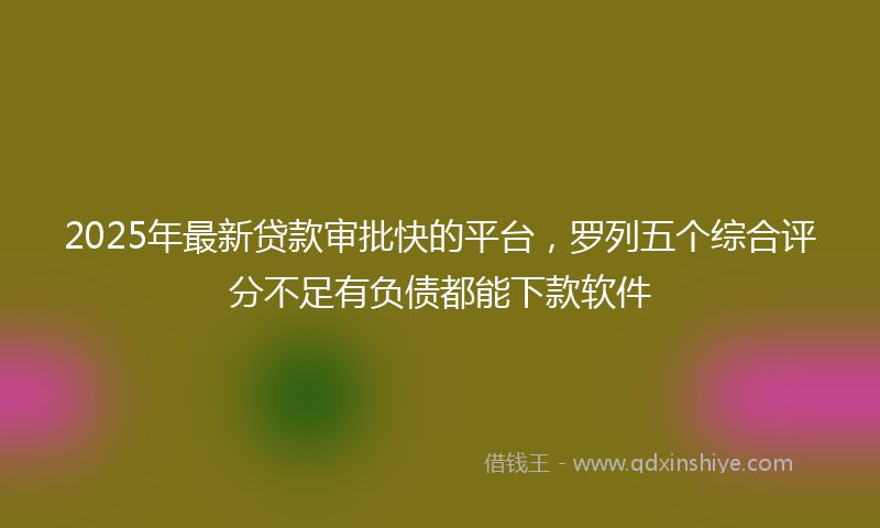 2025年最新贷款审批快的平台，罗列五个综合评分不足有负债都能下款软件