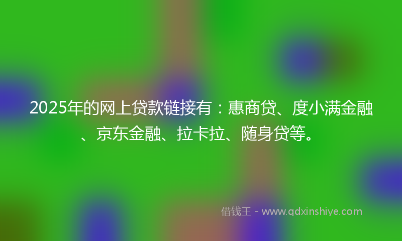 2025年的网上贷款链接有：惠商贷、度小满金融、京东金融、拉卡拉、随身贷等。
