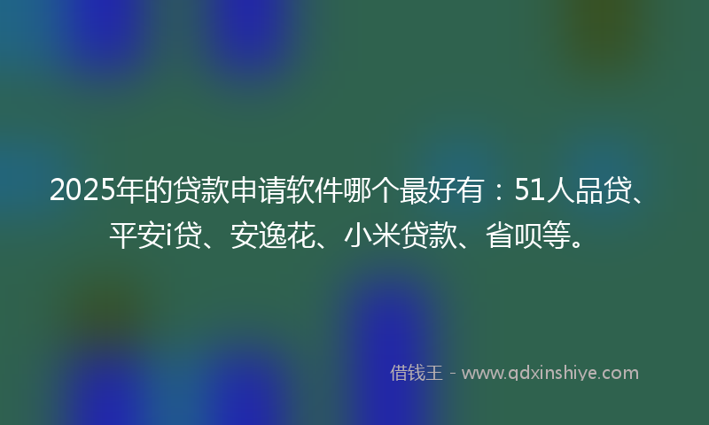 2025年的贷款申请软件哪个最好有：51人品贷、平安i贷、安逸花、小米贷款、省呗等。