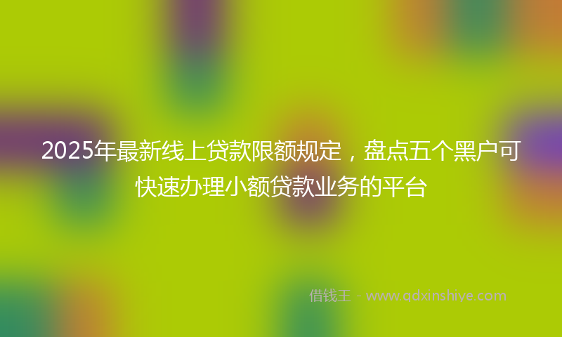 2025年最新线上贷款限额规定，盘点五个黑户可快速办理小额贷款业务的平台