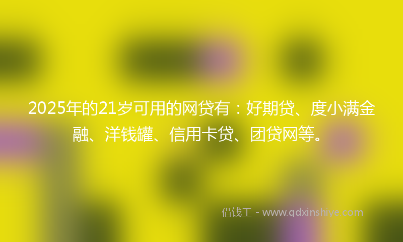 2025年的21岁可用的网贷有：好期贷、度小满金融、洋钱罐、信用卡贷、团贷网等。