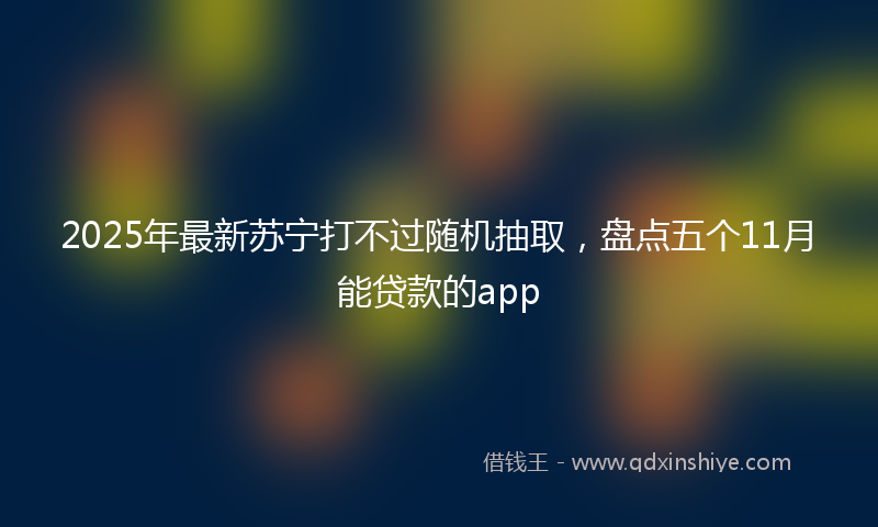 2025年最新苏宁打不过随机抽取，盘点五个11月能贷款的app