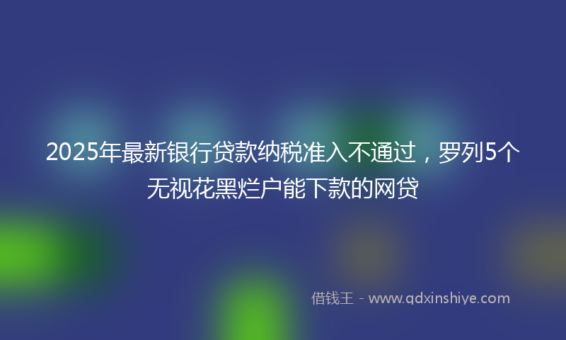 2025年最新银行贷款纳税准入不通过，罗列5个无视花黑烂户能下款的网贷