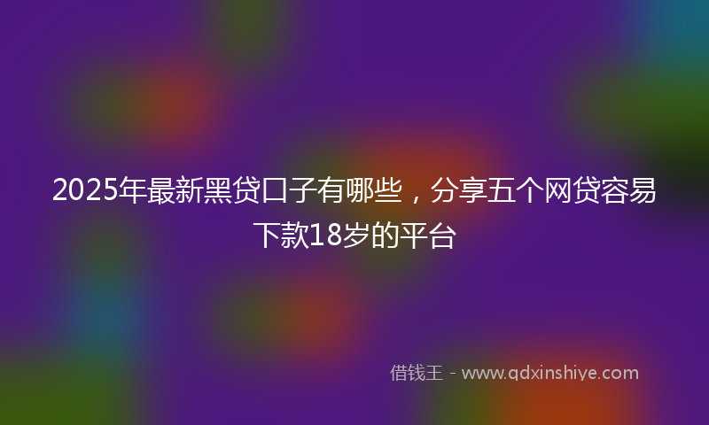 2025年最新黑贷口子有哪些，分享五个网贷容易下款18岁的平台