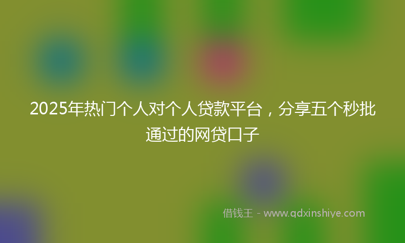 2025年热门个人对个人贷款平台，分享五个秒批通过的网贷口子