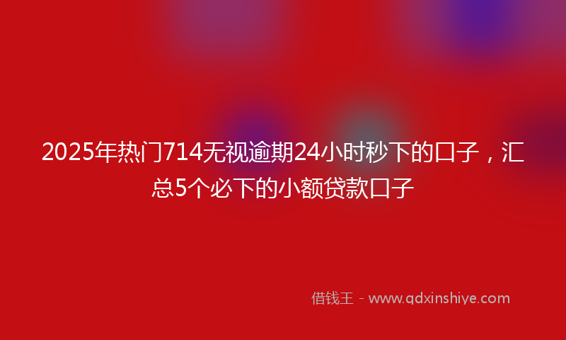 2025年热门714无视逾期24小时秒下的口子，汇总5个必下的小额贷款口子