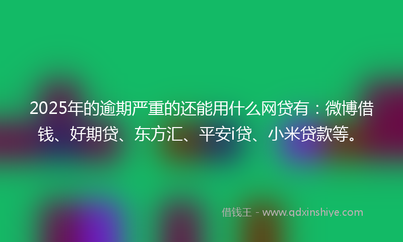 2025年的逾期严重的还能用什么网贷有：微博借钱、好期贷、东方汇、平安i贷、小米贷款等。