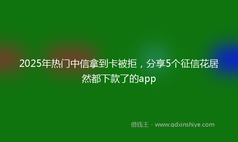 2025年热门中信拿到卡被拒，分享5个征信花居然都下款了的app