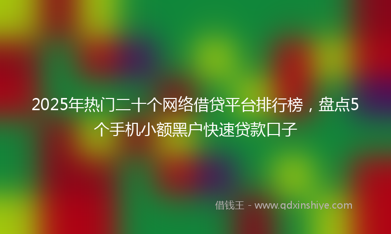 2025年热门二十个网络借贷平台排行榜，盘点5个手机小额黑户快速贷款口子