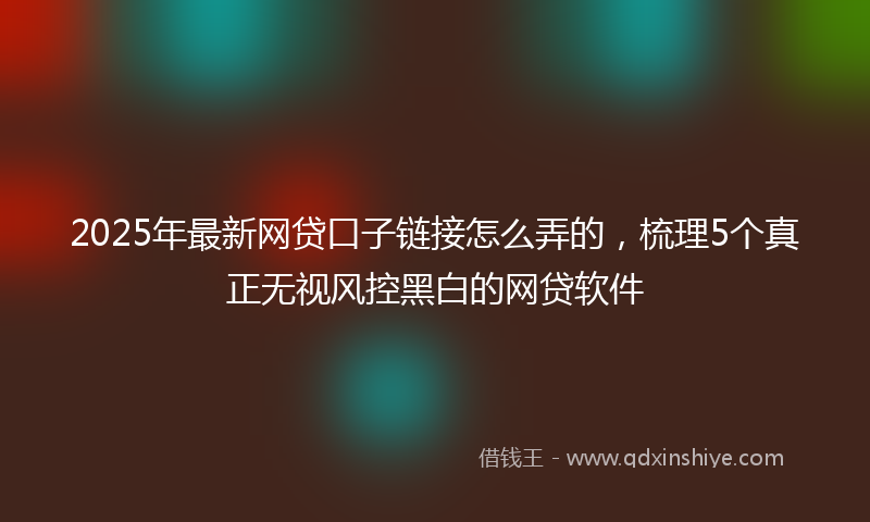 2025年最新网贷口子链接怎么弄的，梳理5个真正无视风控黑白的网贷软件
