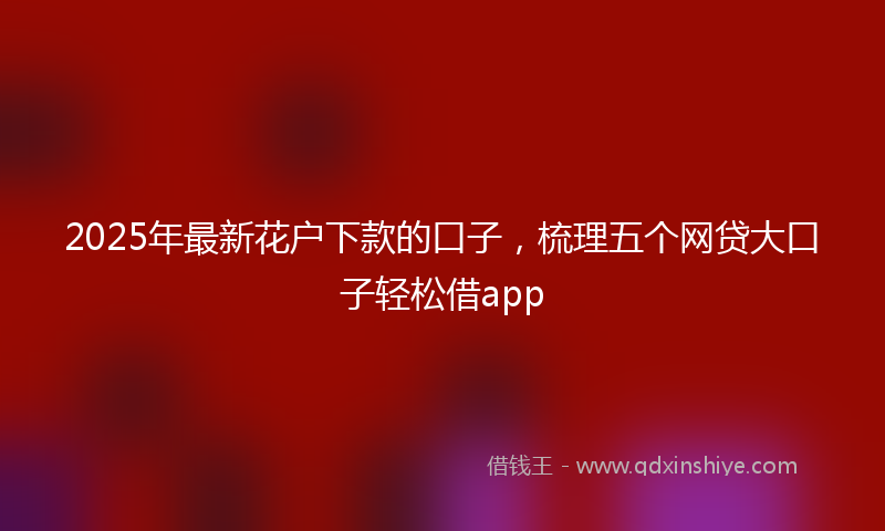 2025年最新花户下款的口子，梳理五个网贷大口子轻松借app