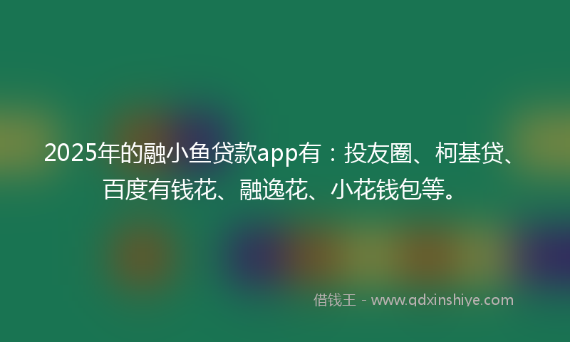 2025年的融小鱼贷款app有：投友圈、柯基贷、百度有钱花、融逸花、小花钱包等。