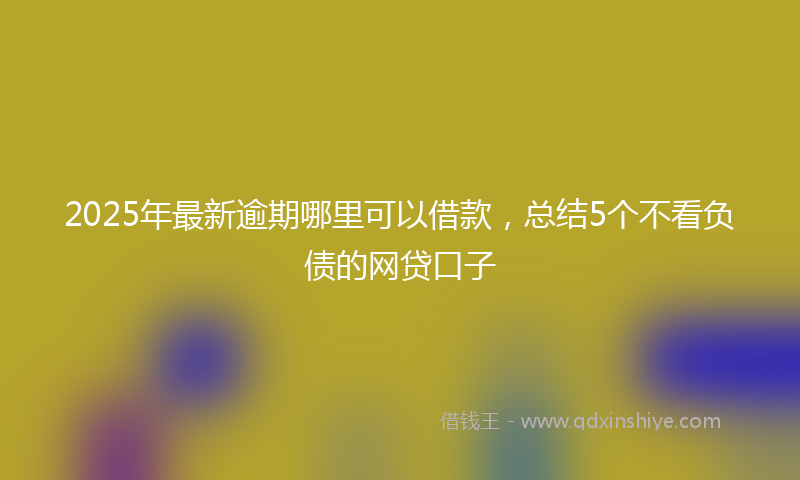 2025年最新逾期哪里可以借款，总结5个不看负债的网贷口子