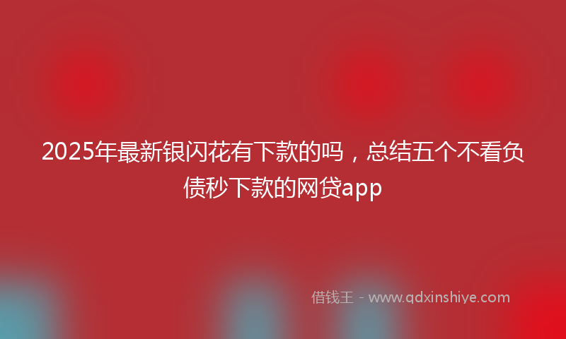 2025年最新银闪花有下款的吗，总结五个不看负债秒下款的网贷app