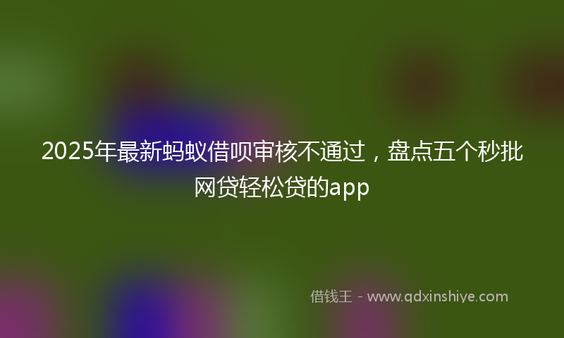 2025年最新蚂蚁借呗审核不通过，盘点五个秒批网贷轻松贷的app