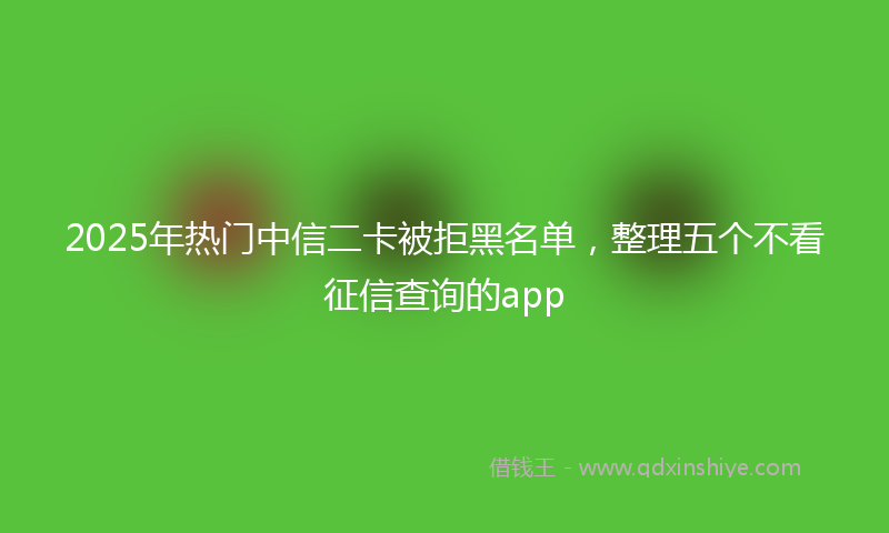 2025年热门中信二卡被拒黑名单，整理五个不看征信查询的app