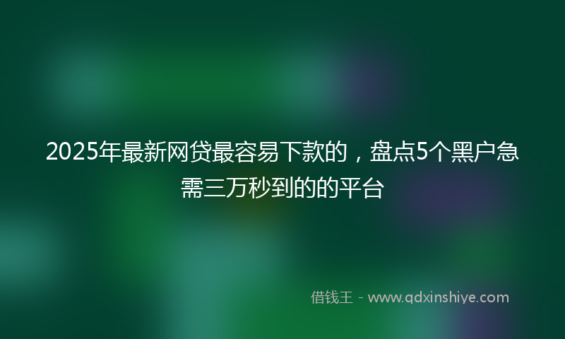 2025年最新网贷最容易下款的，盘点5个黑户急需三万秒到的的平台