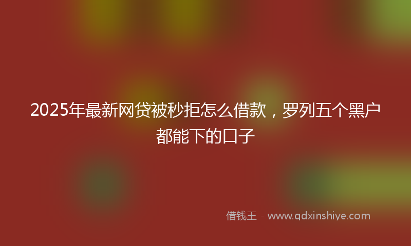 2025年最新网贷被秒拒怎么借款，罗列五个黑户都能下的口子