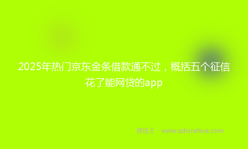 2025年热门京东金条借款通不过，概括五个征信花了能网贷的app