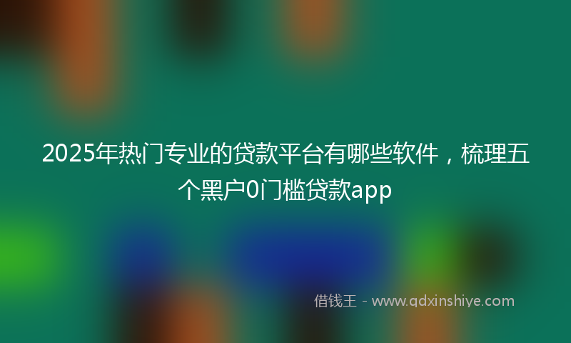 2025年热门专业的贷款平台有哪些软件，梳理五个黑户0门槛贷款app