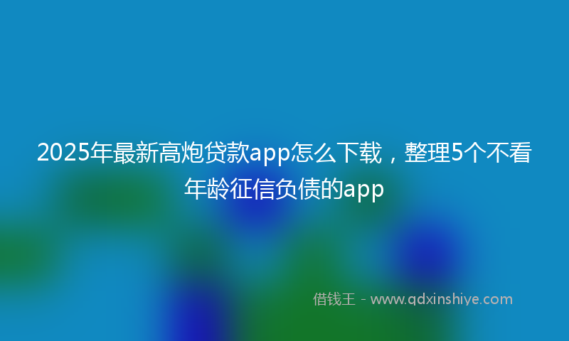 2025年最新高炮贷款app怎么下载，整理5个不看年龄征信负债的app