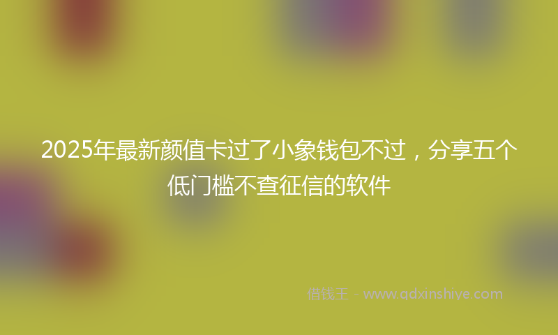 2025年最新颜值卡过了小象钱包不过，分享五个低门槛不查征信的软件
