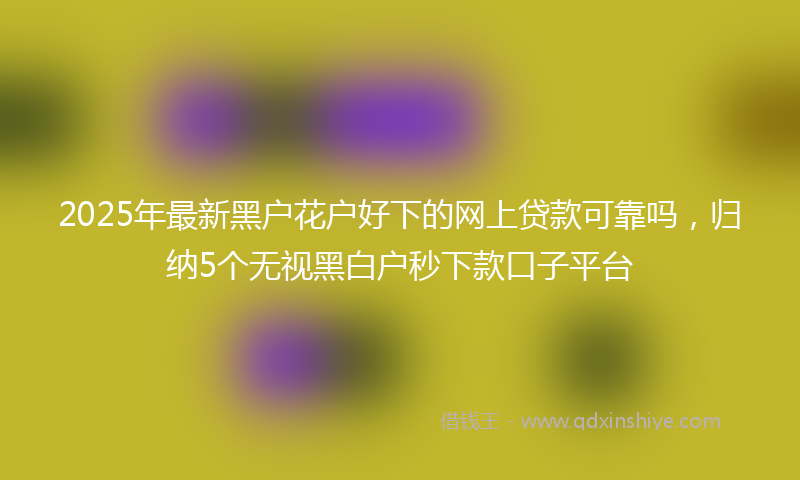 2025年最新黑户花户好下的网上贷款可靠吗，归纳5个无视黑白户秒下款口子平台