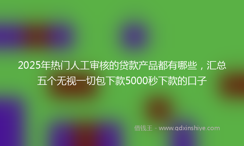 2025年热门人工审核的贷款产品都有哪些，汇总五个无视一切包下款5000秒下款的口子