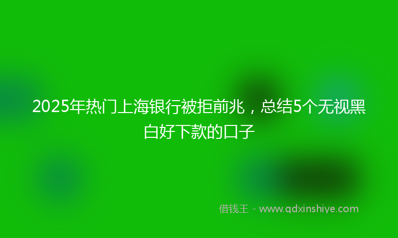2025年热门上海银行被拒前兆，总结5个无视黑白好下款的口子