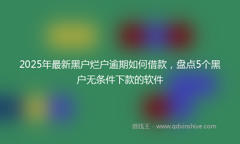2025年最新黑户烂户逾期如何借款，盘点5个黑户无条件下款的软件