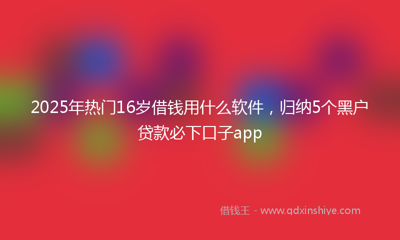 2025年热门16岁借钱用什么软件，归纳5个黑户贷款必下口子app