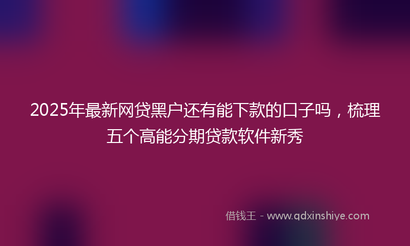 2025年最新网贷黑户还有能下款的口子吗，梳理五个高能分期贷款软件新秀