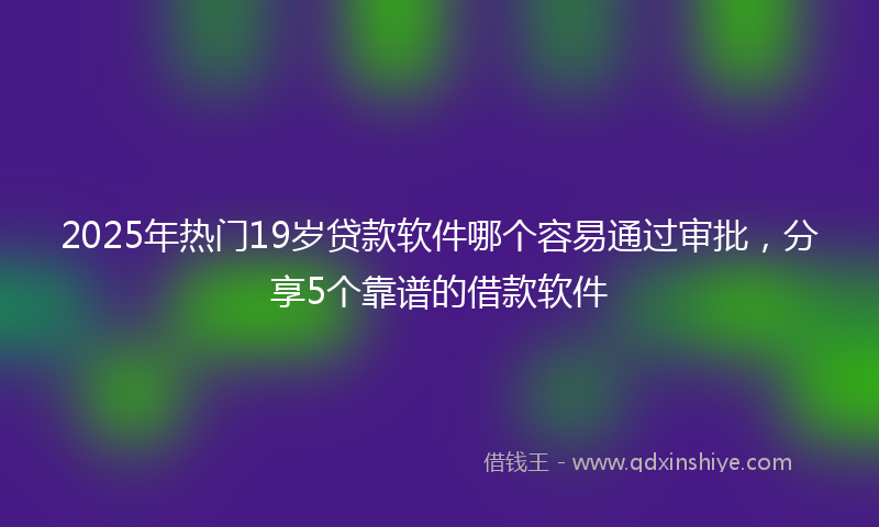 2025年热门19岁贷款软件哪个容易通过审批，分享5个靠谱的借款软件