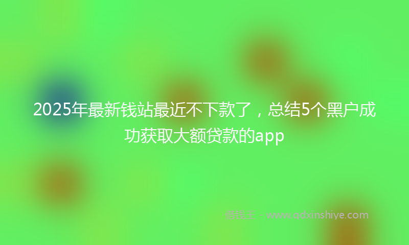 2025年最新钱站最近不下款了,总结5个黑户成功获取大额贷款的app