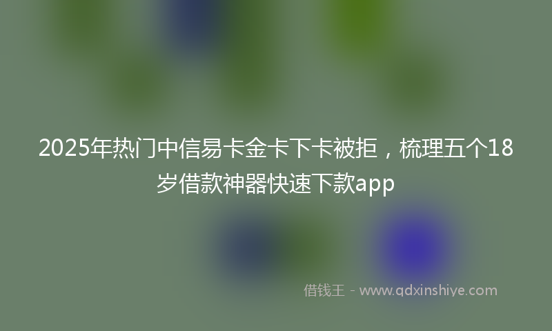 2025年热门中信易卡金卡下卡被拒，梳理五个18岁借款神器快速下款app