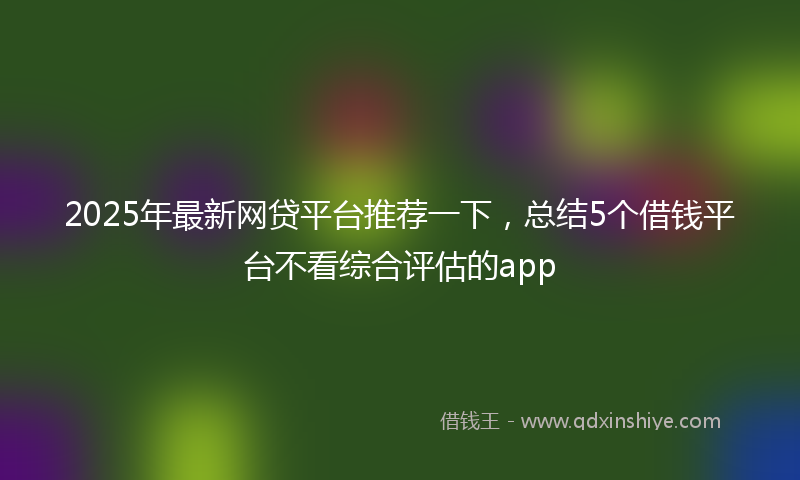 2025年最新网贷平台推荐一下，总结5个借钱平台不看综合评估的app
