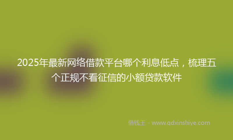 2025年最新网络借款平台哪个利息低点，梳理五个正规不看征信的小额贷款软件