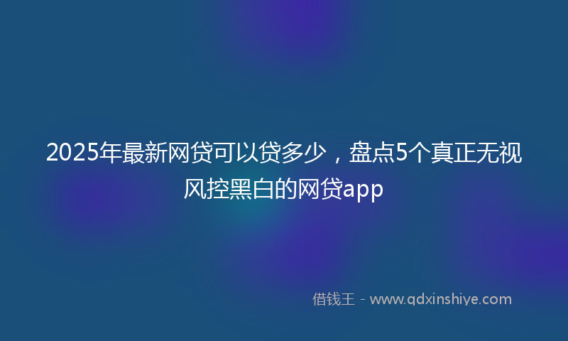 2025年最新网贷可以贷多少，盘点5个真正无视风控黑白的网贷app