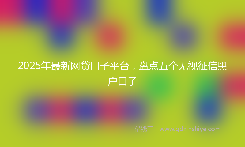 2025年最新网贷口子平台，盘点五个无视征信黑户口子